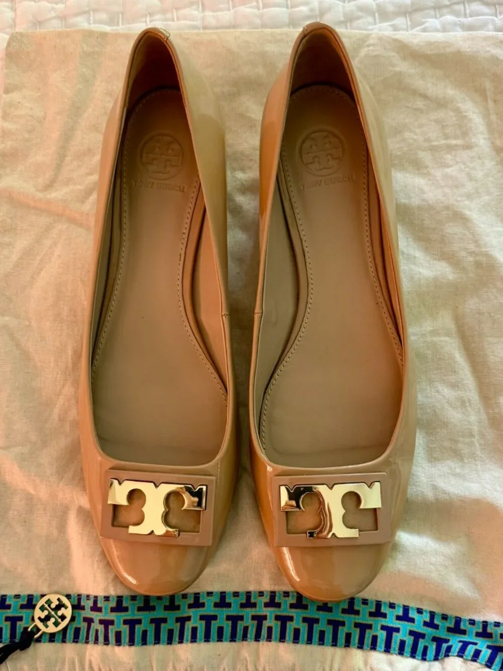 Tory Burch Gigi Patent Leather Ballet Flats Sz 9.5